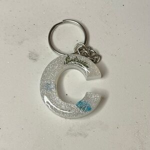 Glittery C Keychain